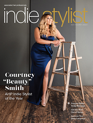 An image of a hairstylist magazine called AHP's Indie Stylist.